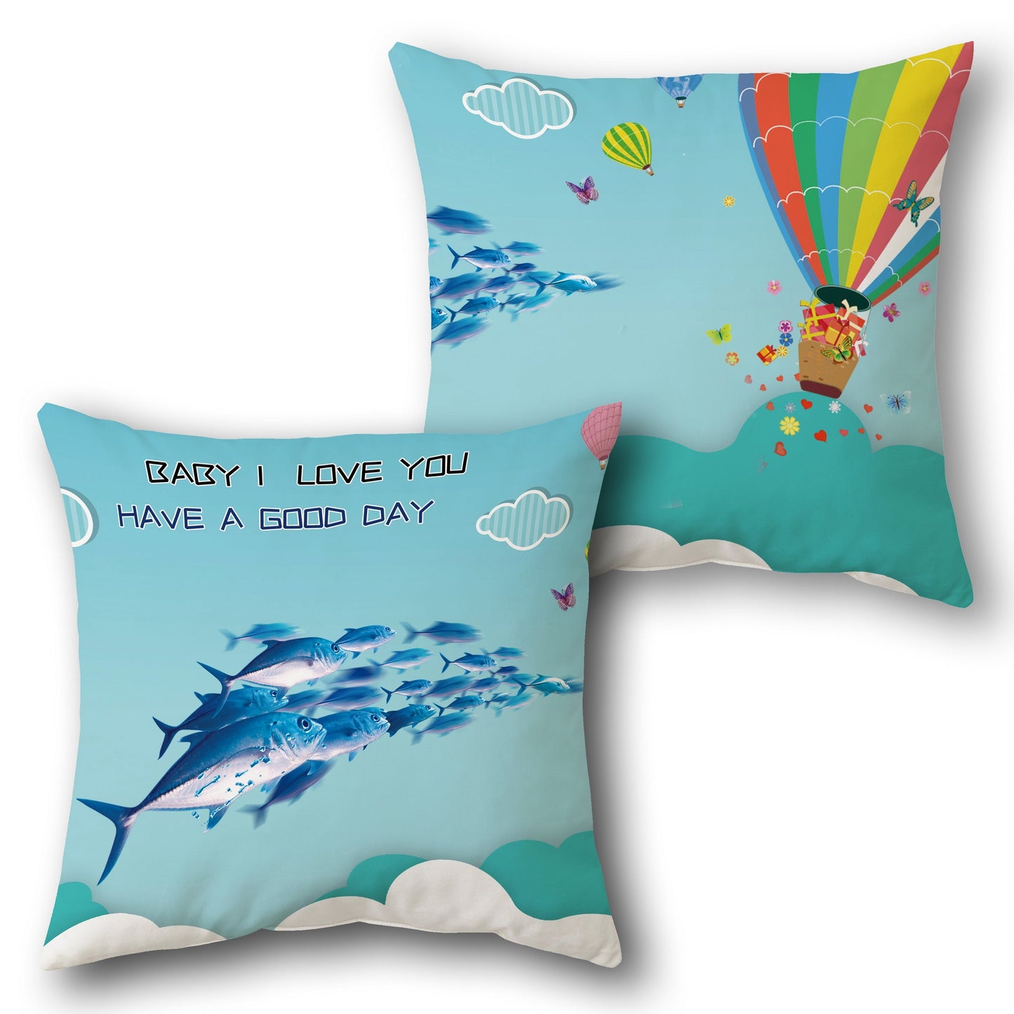 Celestial Dreams Throw Pillow Set - Navy Blue with Gold and White