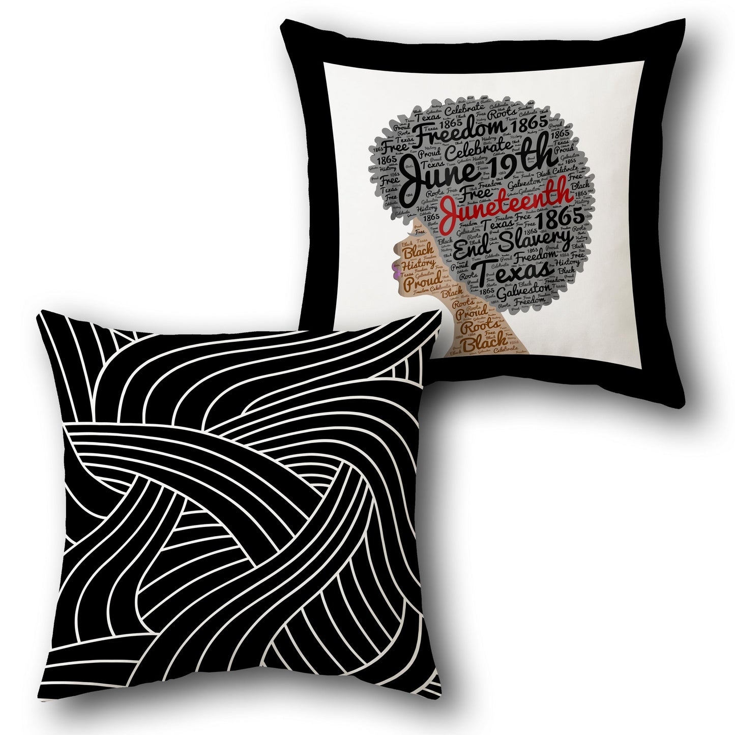 Juneteenth & Abstract Monochrome Throw Pillow Set