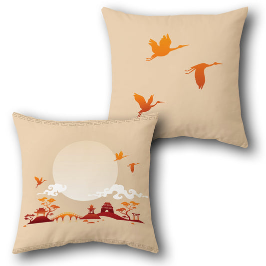 Japanese Cranes Pillow Set