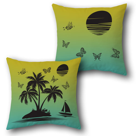 Tropical Island Sunset Pillow Set