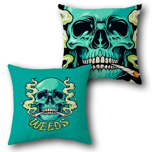 Weed Skull Art Throw Pillow Set (Pack of 2)