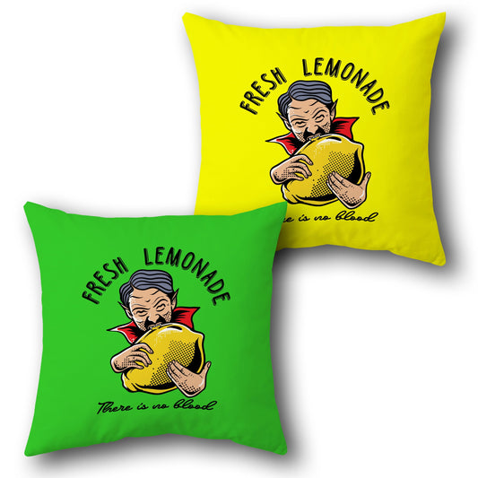 Vampire Lemonade Throw Pillow Set - Green & Yellow