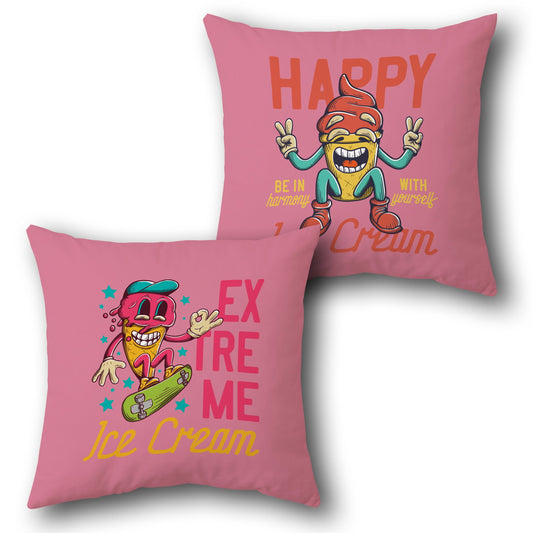 Extreme Ice Cream Throw Pillow Set - Pink