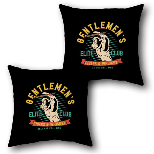 Gentlemen's Elite Club Throw Pillow Set - Black