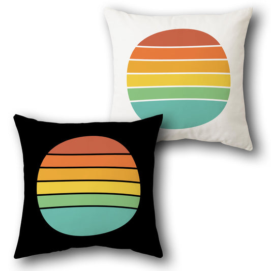 Retro Sunset Stripes Pillow Design Set