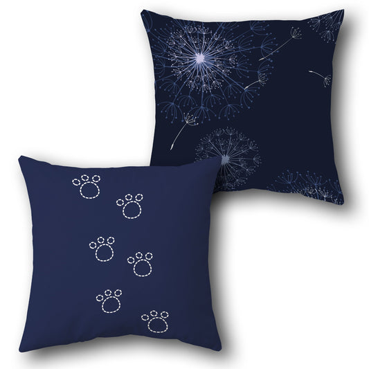 Paw Print Dandelion Pillow Set (Set of 2)